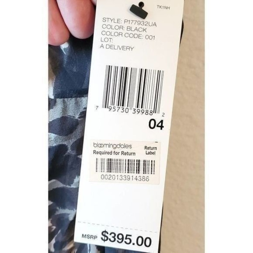 Donna Karan DKNY black grey leopard print silk blend dress size 4 New!! MSRP 395 - Picture 5 of 11